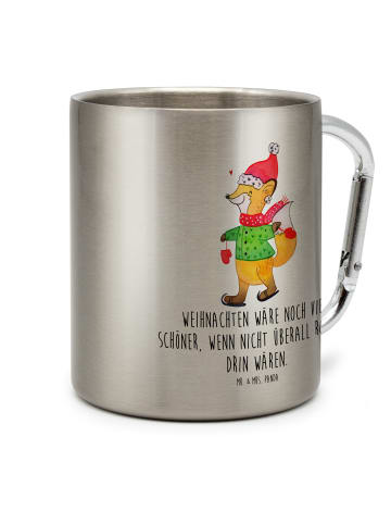 Mr. & Mrs. Panda Kaffeebecher Fuchs  Schlittschuhe mit Spruch in Silber