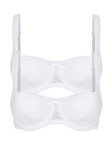 SUSA 2er Pack Dirndl BH mit Bügel Wiesn Zauber in Weiss