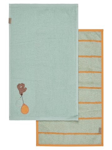 Sterntaler Kinderhandtuch 2er-Pack BÄR Bo in helles grün