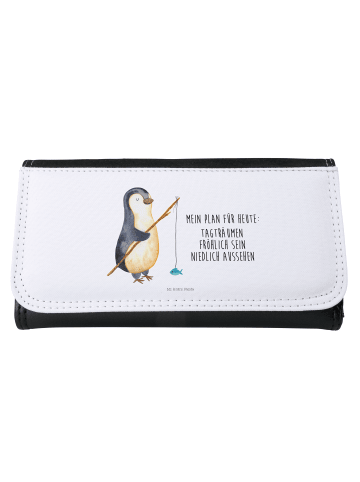 Mr. & Mrs. Panda Damen Portemonnaie Pinguin Angler mit Spruch in Weiß