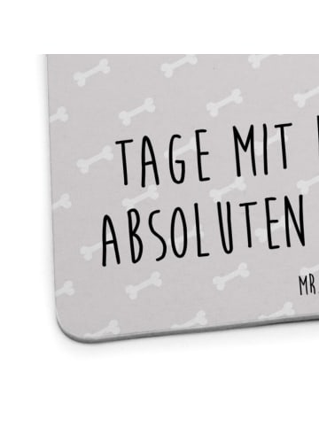 Mr. & Mrs. Panda Tischuntersetzer Hund Dackel mit Spruch in Grau Pastell