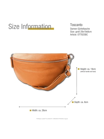 Toscanto Leder Gürteltasche Toscanto Tasche braun, tan ca. 29cm