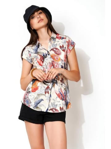 Wappen Kurzarmbluse für Damen in Bunt