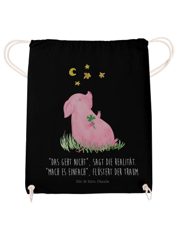 Mr. & Mrs. Panda wander rucksack Schwein Glück mit Spruch in Schwarz