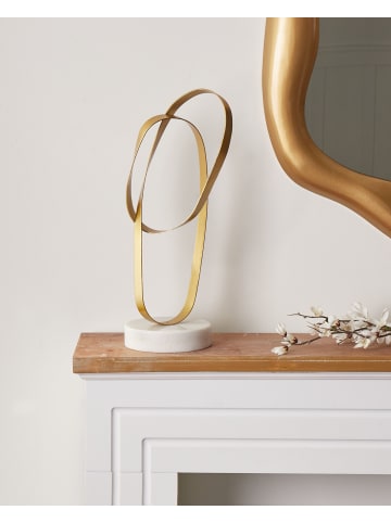 Beliani Dekofigur MILTON in Gold/Weiß - (W) 20 x (H) 45 x (L) 15 cm