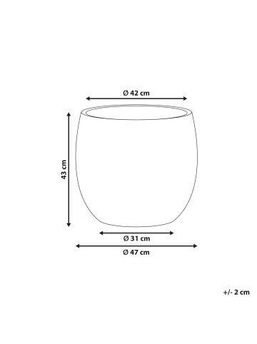 Beliani Outdoor Blumentopf BAIYUN in Grau - (W) 47 x (H) 43 x (L) 47 cm