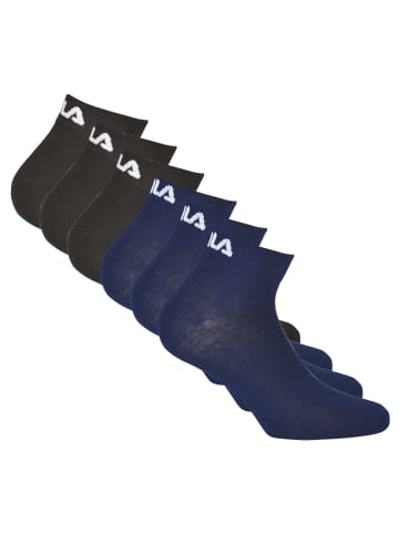 Fila Socken 6er Pack in Schwarz/Blau