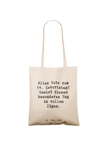 Mr. & Mrs. Panda Tote Bag Spruch 64. Geburtstag mit Spruch in Creme