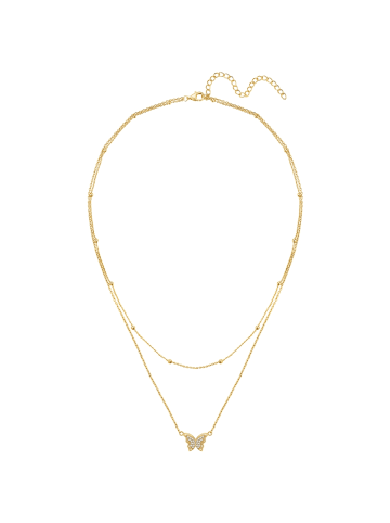 Rafaela Donata Kette Schmetterling aus Sterling Silber mit Zirkonia in gelbgold