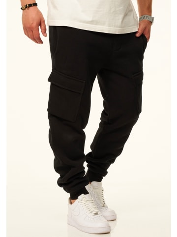 DAILY COTTON Jogginghose - als Cargohose - Lange Trainingshose Sweatpants in Schwarz