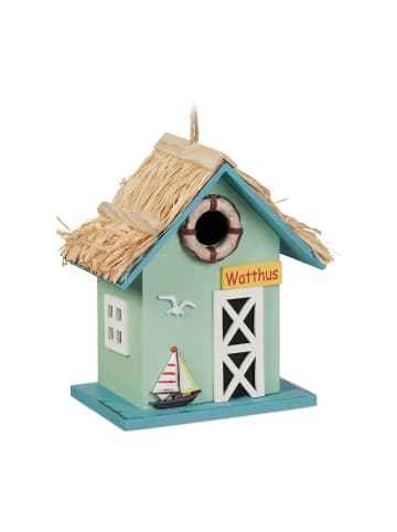 relaxdays Deko Vogelhaus in Bunt - (B)19 x (H)24,5 x (T)13,5 cm