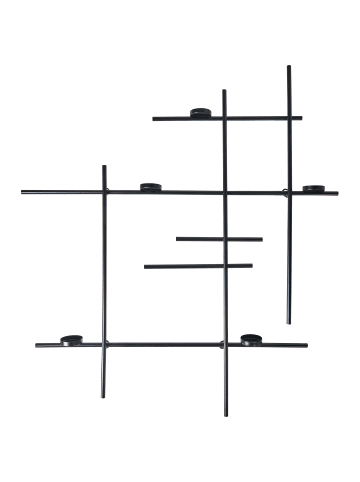 Beliani Kerzenständer PORTO in Schwarz - (W) 74 x (H) 74 x (L) 7 cm