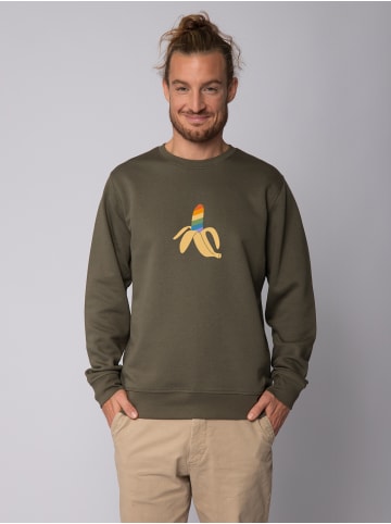 wat? Apparel Sweatshirt Rainbow Banana in Khaki