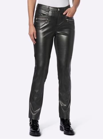 Heine Lederimitathose in schwarz