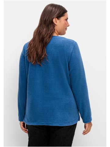 sheego Fleeceshirt in jeansblau