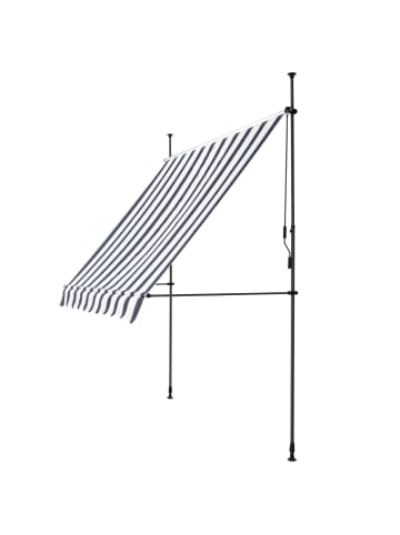 pro.tec Klemmmarkise in Dunkelblau Weiß (B)350cm