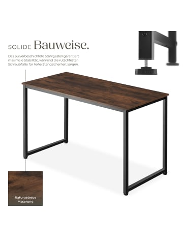 tectake Bürotisch aus Holz und Stahl, Höhe 76,5 cm