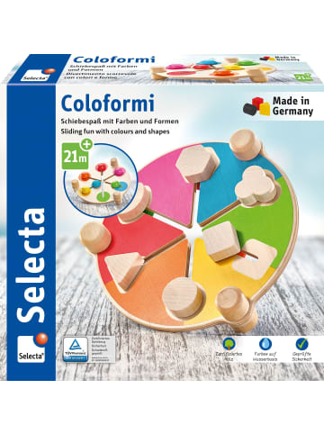 Selecta Coloformi, Schiebespaß mit Farben und Formen, 19 cm | Selecta Holzspielzeug...