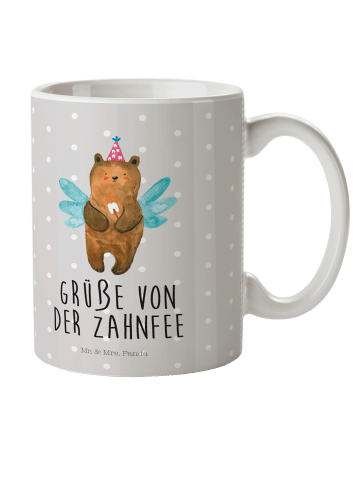 Mr. & Mrs. Panda Plastikbecher Bär Zahnfee mit Spruch in Grau Pastell