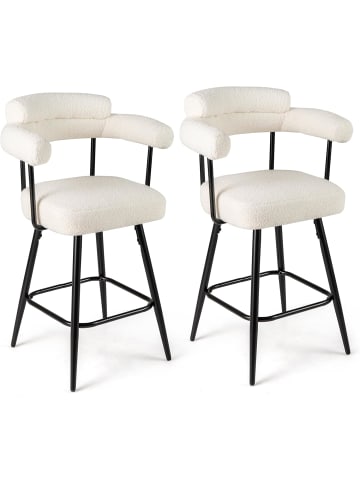 COSTWAY Barhocker 2er Set in Beige