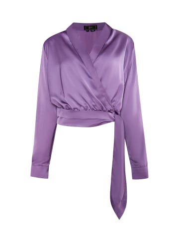 faina Damen Wickelbluse Aus Satin in Lila