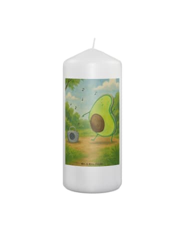 Mr. & Mrs. Panda Adventskerze Avocado Tanzen Design ohne Spruch in Weiß