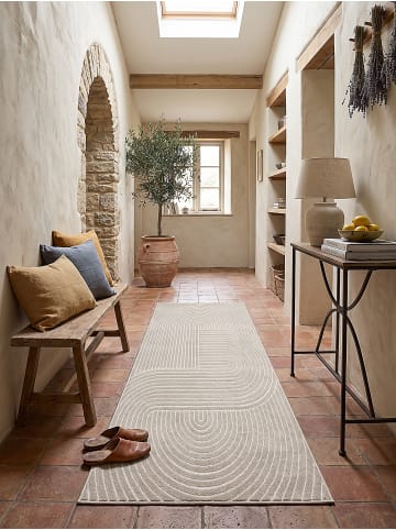 KADIMA DESIGN Teppich Outdoor Geometrisch pflegeleicht Balkon Terrasse Outdoor in Beige