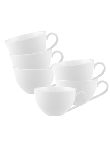 Villeroy & Boch 6er Set Kaffeetassen Anmut 280 ml weiß in weiß