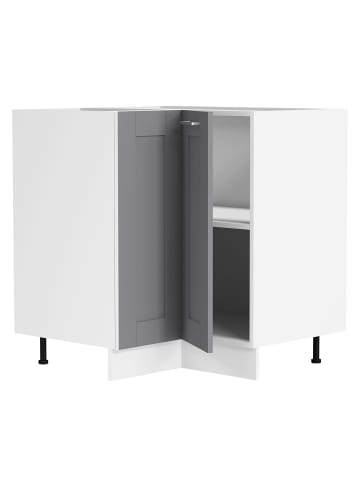 VCM  Eckschrank Küchenschrank Unterschrank Küche Colura in Weiß / Anthrazit