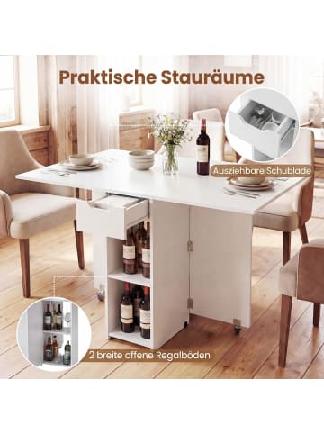 COSTWAY Esstisch klappbar 120 x 72 x 75 cm in Weiß