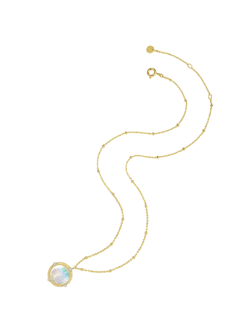 Glanzstücke München Halskette Sterling Silber Zirkonia Perlmutt in gelbgold