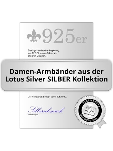 LOTUS silver Oval Armband 925 Sterling Silber ca. 16cm silber, weiß
