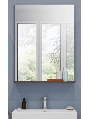 Inn.Furn Spiegel grau 60/79 cm mit Ablage, Badezimmerspiegel