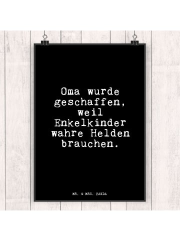 Mr. & Mrs. Panda Bild Oma wurde geschaffen, weil... mit Spruch in Schwarz