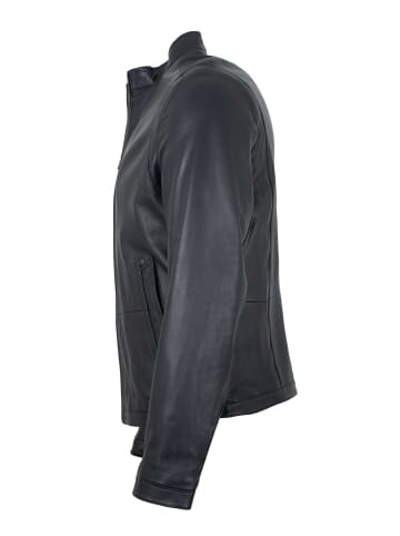 MADDOX Lederjacke Lammnappa in Dunkelblau