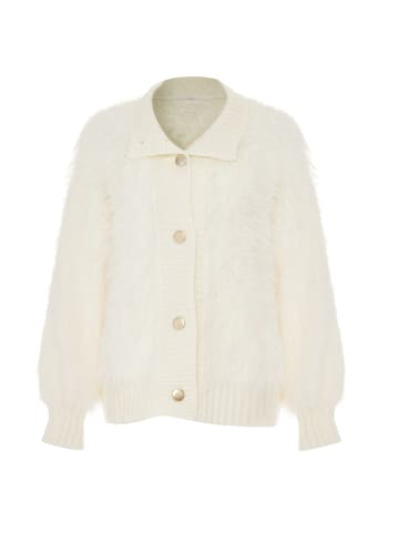 Poomi Damen Strickjacke in Wollweiss