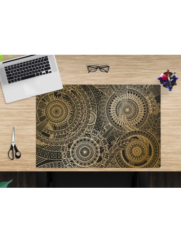 Cover-your-desk.de  Schreibtischunterlage – “Mandala gold-schwarz“ (L)60 x (B)40 