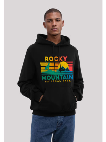 F4NT4STIC Hoodie US National Parks Rocky Mountain Sunset in schwarz
