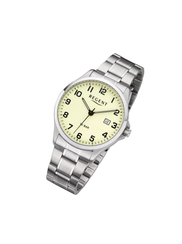 Regent Analog-Armbanduhr Regent Metallarmband silber mittel (ca. 39mm)