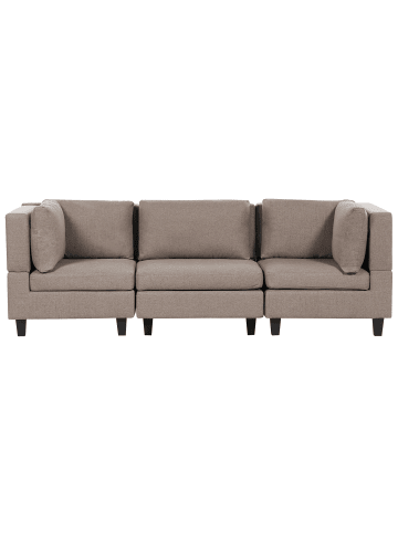 Beliani 3-tlg 3-Sitzer Sofa UNSTAD in Braun/Schwarz