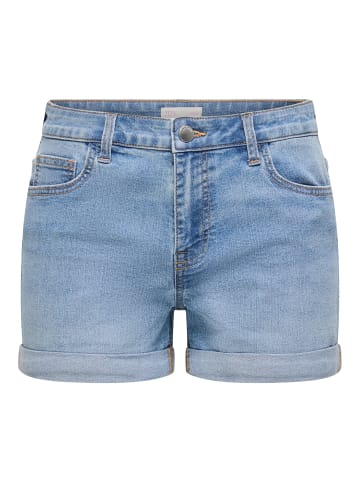 JACQUELINE de YONG Jeansshorts mit umgeschlagenem Saum und Taschen in Blau-3