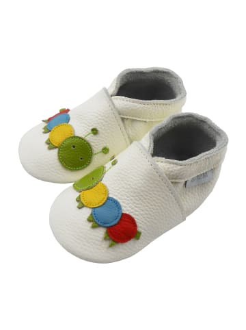 Basrakids Baby Krabbelschuhe aus Leder, weiche Lauflernschuhe mit rutschfester Sohle 