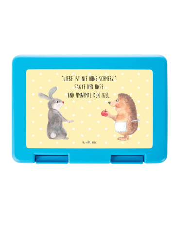 Mr. & Mrs. Panda Brotdose Hase Igel mit Spruch in Gelb Pastell