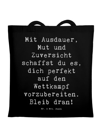 Mr. & Mrs. Panda Tote Bag Spruch Wettkampfvorbereitung meistern ... in Schwarz