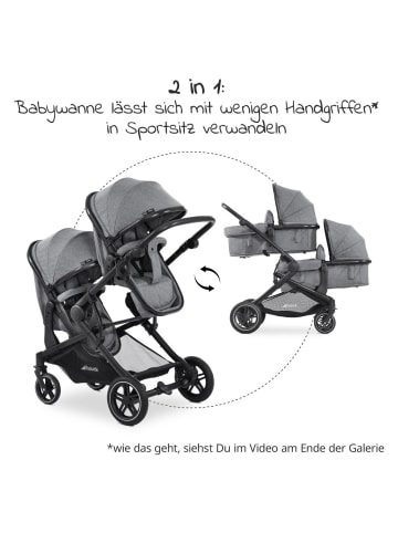 Hauck Zwillingskinderwagen Atlantic Twin (inkl. in grau,schwarz