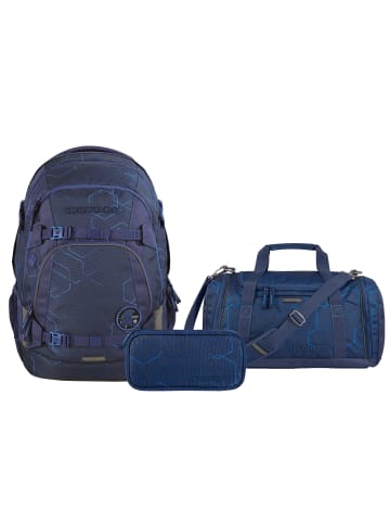 Coocazoo Schulrucksack-Set MATE Blue Motion 3-teilig in Blau