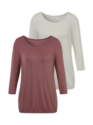 Vivance 3/4-Arm-Shirt in mauve, creme