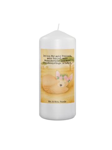 Mr. & Mrs. Panda Wachskerze Wüstenfuchs Blumen Design mit Spruch in Weiß