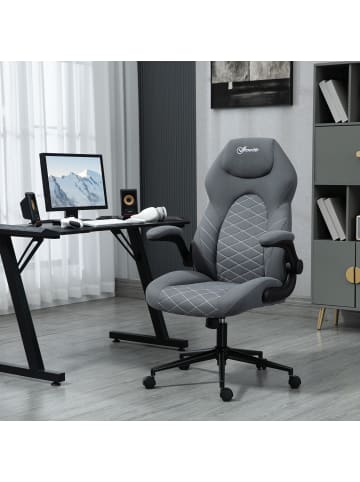 Vinsetto Bürostuhl-65,5L x 69,5B x 112-122H cm-Dunkelgrau