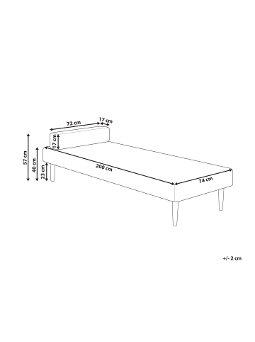 Beliani Chaiselongue NIORT in Rosa/Heller Holzfarbton - (W) 74 x (H) 40 x (L) 200 cm